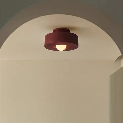 Macaron Living Room Minimalism Hallway Aisle Bedroom Home Decor Red Wabi-Sabi Resin Lamp Nordic Simon Ceiling Light LED