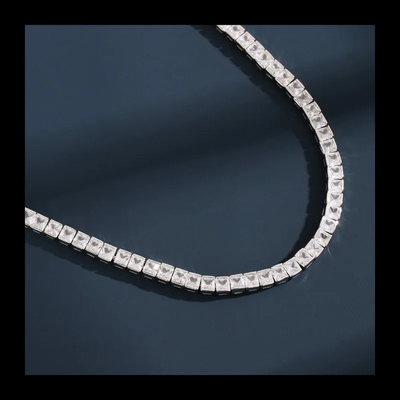 AliExpress new personalized S925 silver zircon necklace simple necklace female niche design sense