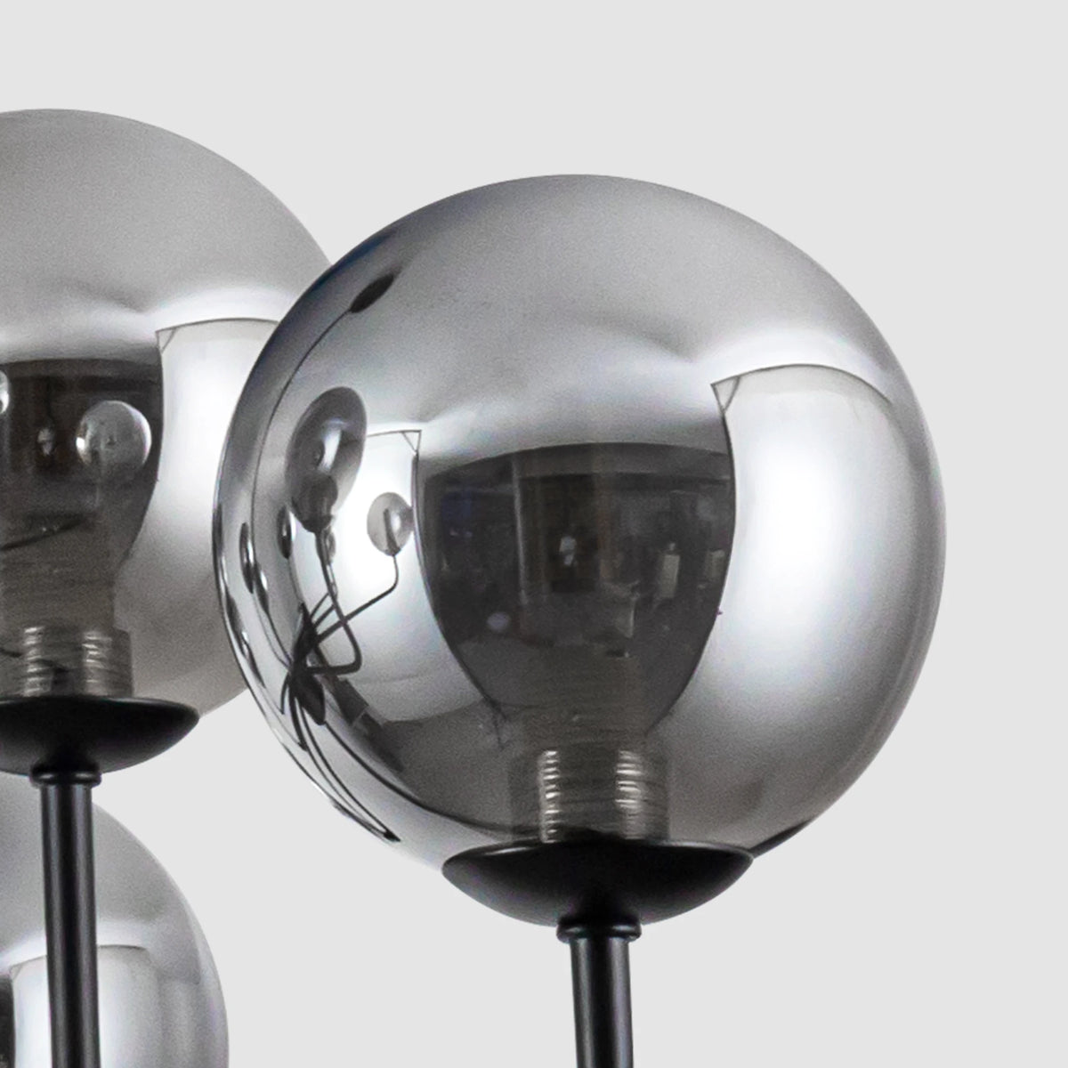 12 Lights Bubble Chandeliers Globe Glass Sputnik Illumination Modern Black Light Fixture Easy To Install For Dining Room
