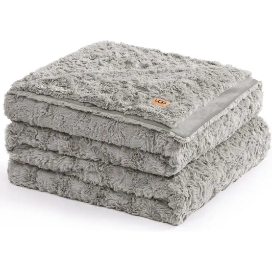 Faux Fur Full/Queen Blanket, Double-Sided Fluffy Blanket, Cozy Oversized Throw for Couch, Washable Bedding for Full or Queen Bed
