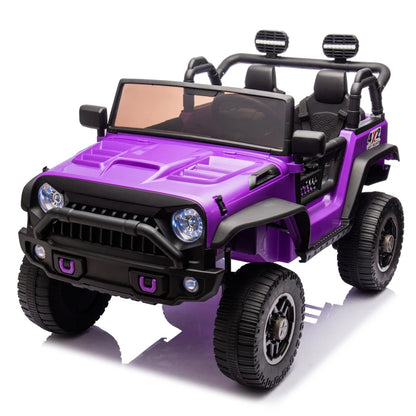 Two-seater Children's Truck With Parental Control  Children's Off-road Vehicle  Independent Seat Belt  Purple Electric Vehicle