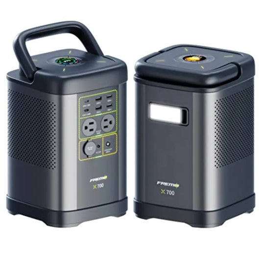 Portable Power Station X700662Wh LiFePo4 Battery Solar Generator with 2 x 110V 1000W AC Outlets DC 12V Car Charger and Multiple
