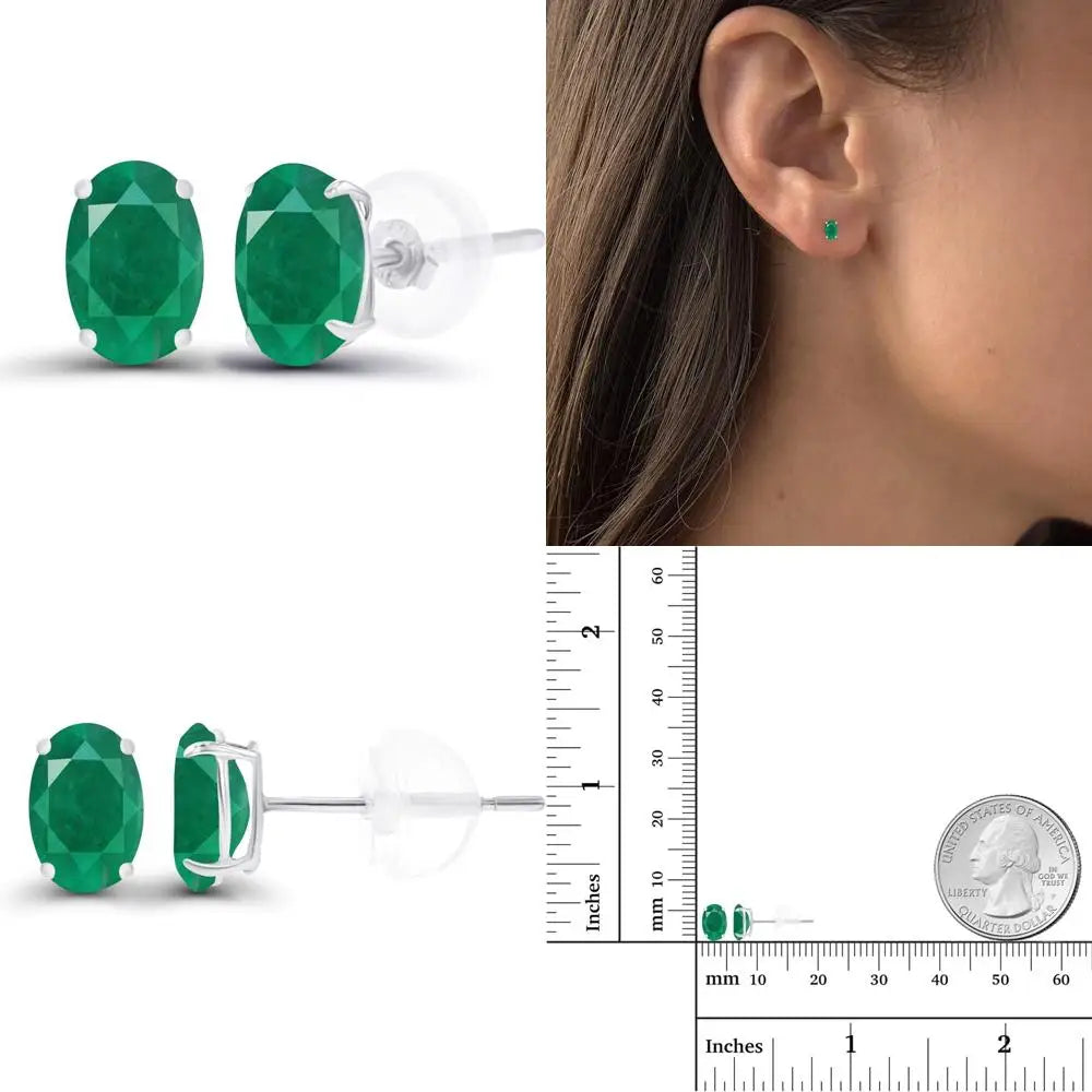 Genuine Birthstone Stud Earrings in 14K Gold for Women - Hypoallergenic Oval 6x4mm, Natural or Created Gemstone Options