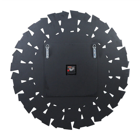 Large Wall Clock 3D Mirrored Clocks Sunburst Edge 32"/80CM Round Roman Numeral Modern Living Room Dining Room Fireplace Decor