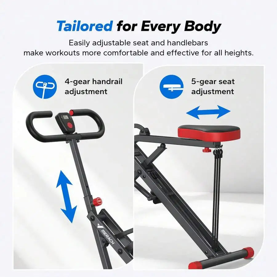 Squat Machine, 2 In 1 Squat Rowing Machine, Easy Setup & Foldable Exercise Equipment, Glute Trainer Machine, Glutes & Leg Home Workout Machine
