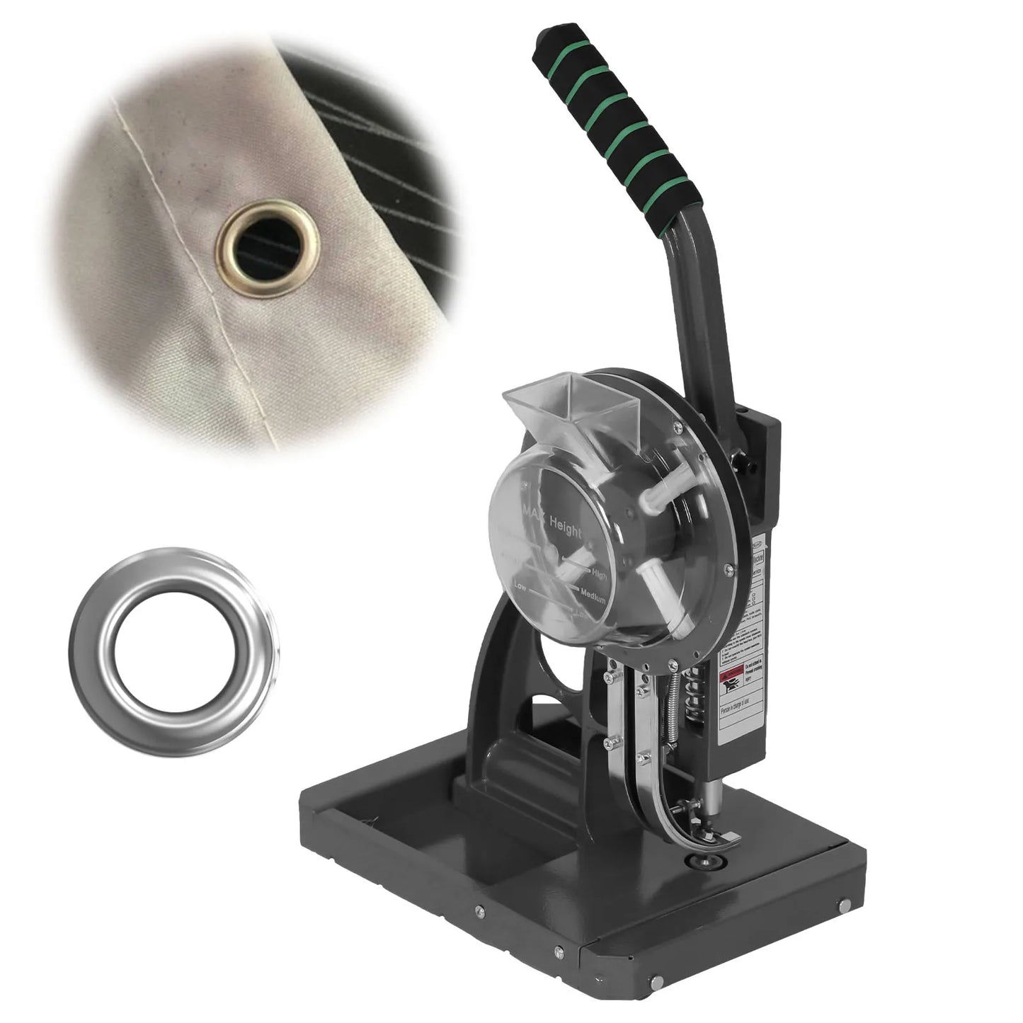 8MM Semi-Automatic Grommet Machine, Heavy Duty Hand Press Eyelet Grommet Machine, Puncher Eyelet Feeding Tool