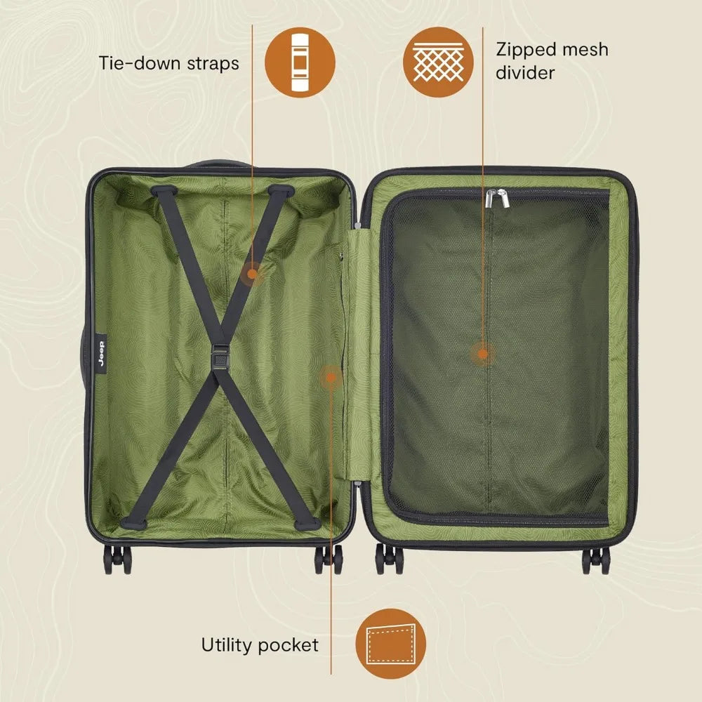 Expandable Hardside Spinner Luggage - Medium Beige, 24 Inch, Checked for Travel Convenience