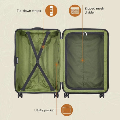 Expandable Hardside Spinner Luggage - Medium Beige, 24 Inch, Checked for Travel Convenience