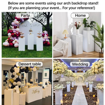 6PCS Metal Display Pedestal Stand for Birthday White Pedestal Stands Pillar for Wedding Dessert Table Display Stand Column Decor