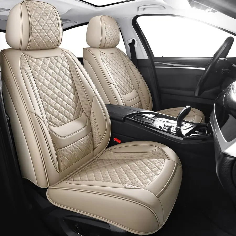 Automotive Car Seat Covers Front Pair Set Fit for Most Cars SUV Sedans Trucks Waterproof Leatherette Car Seat Covers Accessories