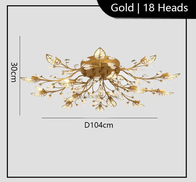 Modern Crystal Ceiling Chandelier Indoor Lighting Chandeliers  For Living Room Bedroom LED Fixture Lights Winfordo Lighting