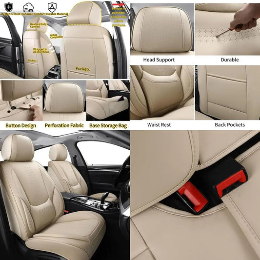 Car Seat Covers Front Pair Set Fit for Most Cars SUV Sedans Trucks Leather Car Seat Cushion Automotive Seat Cover Car Accessorie