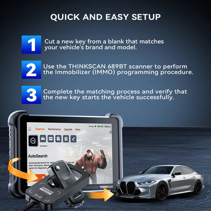THINKCAR Tkey 101 Car Programming Tools With 6 Unit Remote Keys Support Key Chip Reading Remote Control Pairing For 689BT 892BT