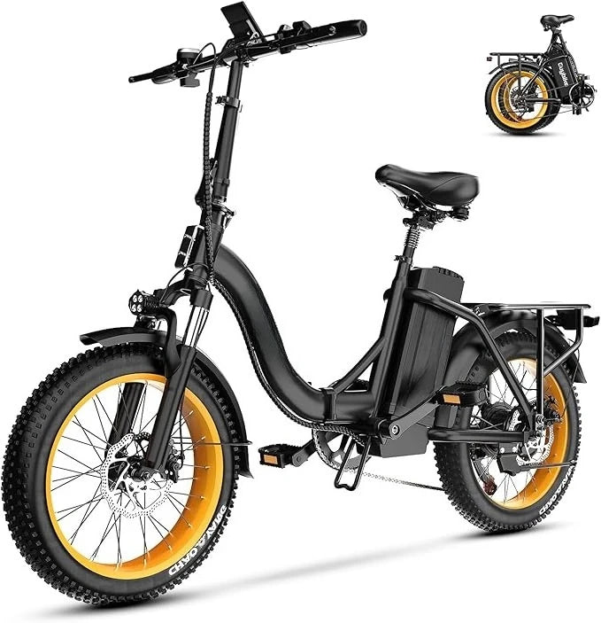 Luxury Adult Folding Electric Bike: 1000W Motor, 48V 20AH Battery, 30MPH, 80 Miles Range, 20 Fat Tires, 7-Speed