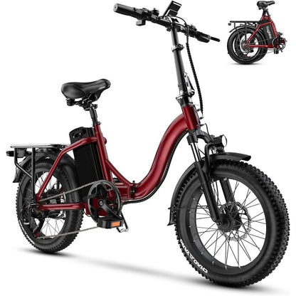 Luxury Adult Folding Electric Bike: 1000W Motor, 48V 20AH Battery, 30MPH, 80 Miles Range, 20 Fat Tires, 7-Speed