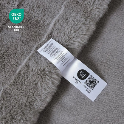 Fluffy Faux Fur Throw Blanket 60x80 Inches, Ultra Soft Grey Blanket for Couch Sofa Bed Living Room, Warm Cozy Gift