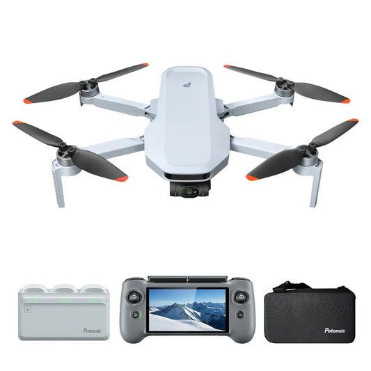 Potensic Atom 2 Fly More Combo with RC PTD 1, Drones with Camera for Adults 4K Video, Screen Remote Control PTD 1, 8K Photo, 10KM Transmission, 3-Axis Gimbal, AI Track, Vertical Shooting, AI Night Shot, Under 249g