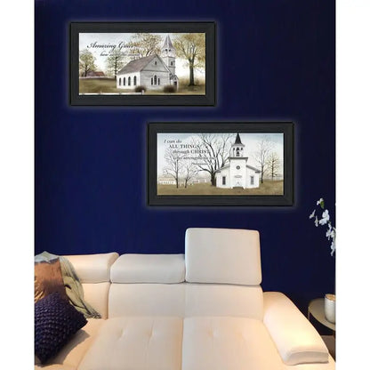Framed "Amazing Grace" Wall Art for Modern Home Decor, Perfect for Living Room, Bedroom & Farmhouse Spaces