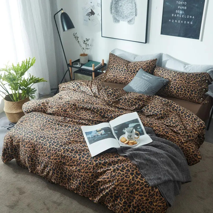 Print Comforter Set King Soft Fluffy Animal Cheetah Printed Comforter Set 3 Pieces Brown Black Floral Bedding Farmhouse Leopard