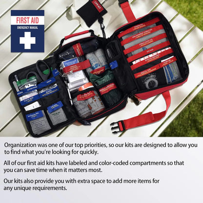 324-Piece Comprehensive First Aid Kit with Labelled Compartments for Car, Home, Office, Camping & Travel
