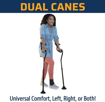 Adjustable Self-Standing Walking Cane with Ergonomic Forearm Grip for Enhanced Stability and Support