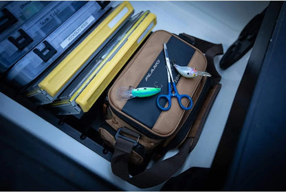 Guide Series Tackle Bag | Premium Tackle Storage with No Slip Base and Included stows, Khaki with Brown and Black Trim