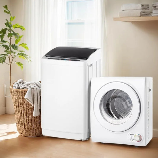 17.8LBS Full Automatic Washing Machine and 1.5CuFt Portable Clothes Dryer Set, Compact Laundry Washer and Dryer Combo