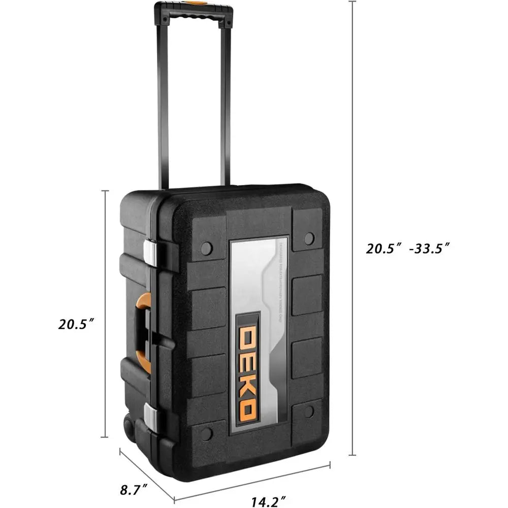 Piece Tool Kit with Rolling Tool Box Socket Wrench Hand Tool Set Mechanic Case Trolley Portable