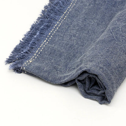 Stonewashed Linen Woven Throw Blanket with Fringe – 52X68