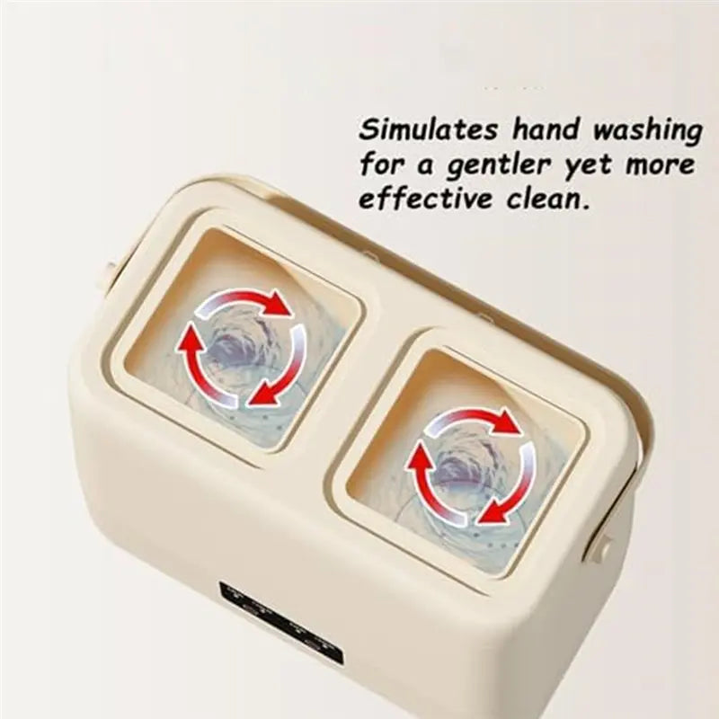 ABWM-Portable Washing Machine 3L Twin Chamber Washing Cup For Small Households US Plug