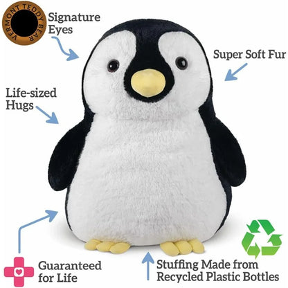 Vermont Teddy Bear Giant Penguin Stuffed Animal 28 Inches Fluffy Plush from Giant Cuddle Collection Soft Collectible Plushie fo