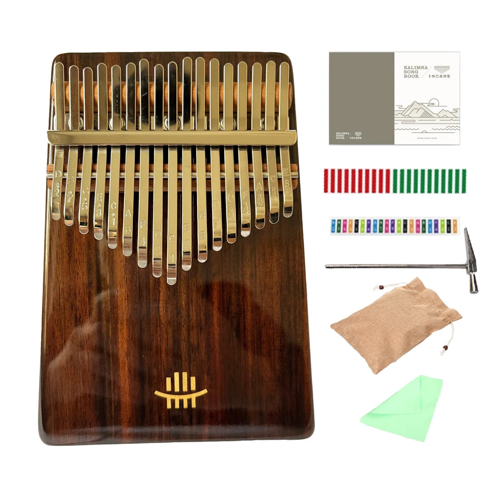 Hluru 17 Key Professional Rosewood Kalimba 21 Key Resonator Thumb Piano Walnut Finger Piano Box Mbira for Beginner2028