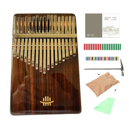 Hluru 17 Key Professional Rosewood Kalimba 21 Key Resonator Thumb Piano Walnut Finger Piano Box Mbira for Beginner2028