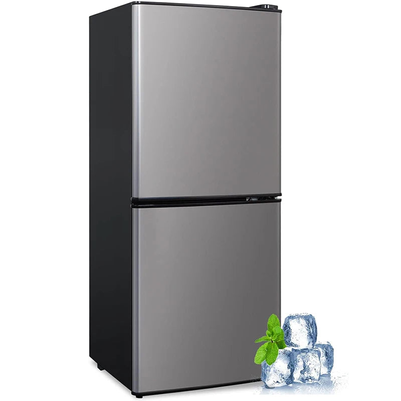 4.2 Cu Ft Mini Fridge for Bedroom, 2 Door Small Fridge, 7 Level Thermostat, LED Light, Small Refrigerator for Bedroom, Office