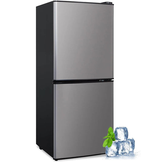 4.2 Cu Ft Mini Fridge for Bedroom, 2 Door Small Fridge, 7 Level Thermostat, LED Light, Small Refrigerator for Bedroom, Office