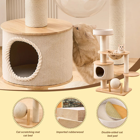 Cat Climbing Frame Breathable Integrated Cat Nest Scratching Post House Pet Supplies Climbing Frame