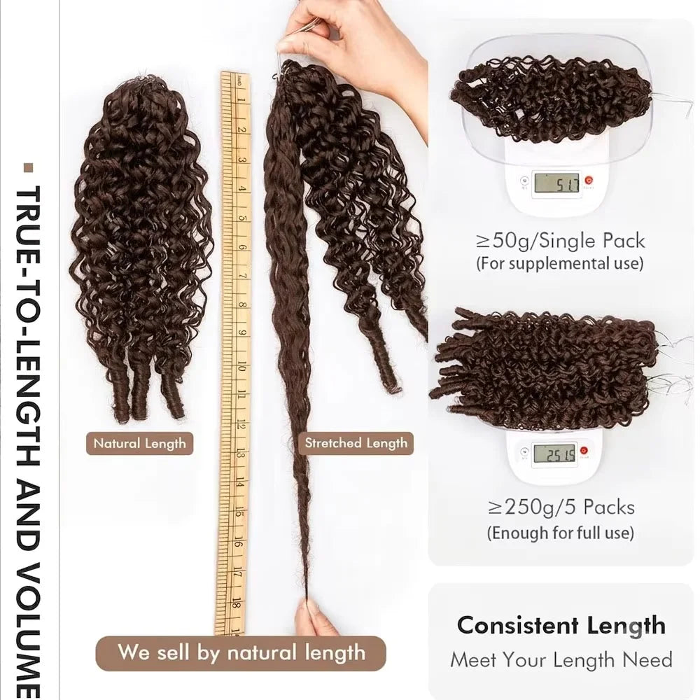 Chocolate Brown Miracle Knots Crochet Human Hair For Braiding Crochet Braids Burmese Curly Crochet Hair Extension 100% Human Hair