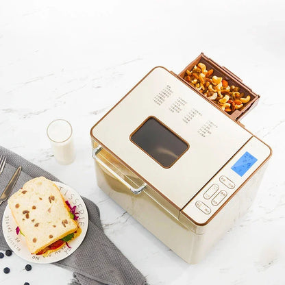 New Household Automatic LCD Bread Machine Small Multi-Function Intelligent Flour Fermentation Machine Dl-TM018 Toaster 220V 550W
