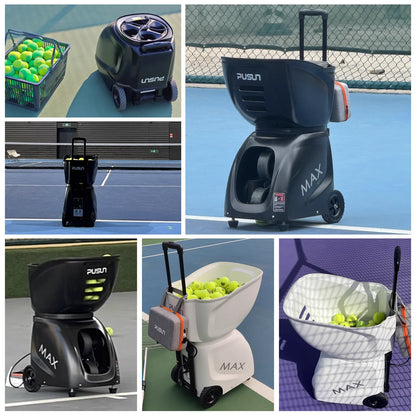 PT-MAXC Tennis Ball Machine for Professional Training, 145+Ball Capacity, App&Remote&iWatch Control,  Work for Padel