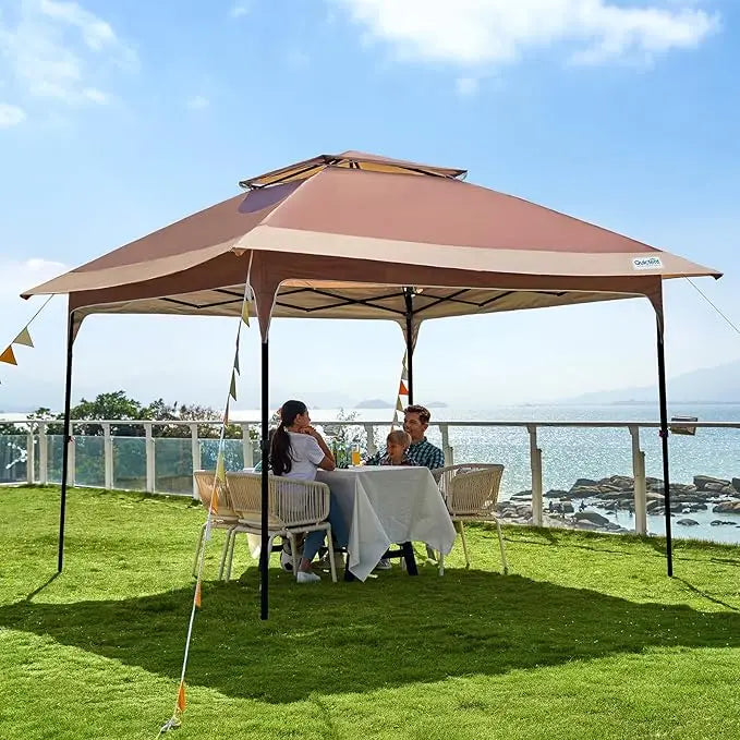 12x12FT Outdoor Pop up Canopy Tent, 420D Oxford Fabric, SPF50 + Sun Protection, Easy Setup Gazebos Ideal for Backyard & Camping