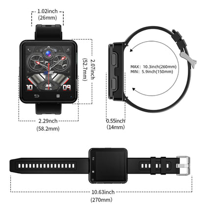 LOKMAT New APPLLP 2 MAX Dual Camera Android 11 Watch Phone Wifi Videos Calls Smart Watch Network Detachable Strap Mini Phone