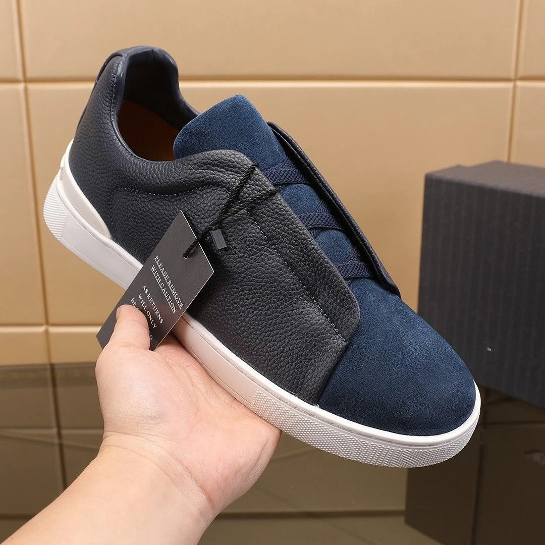2025 New Genuine Leather High-End Men's Shoes, Slip-On European Trend Board Shoes, Casual Commute Versatile