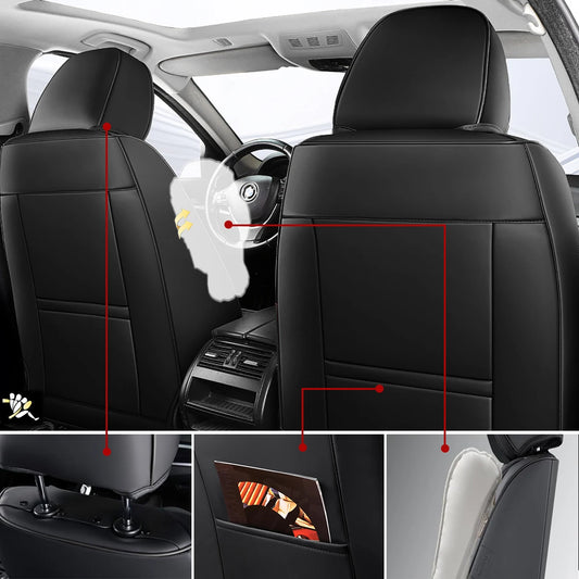 Car Seat Covers Full Set PU Leather,  Fit For Honda CR-V, Civic, Accord, HR-V, Passport, Fit, Universal Back Front Seat Covers