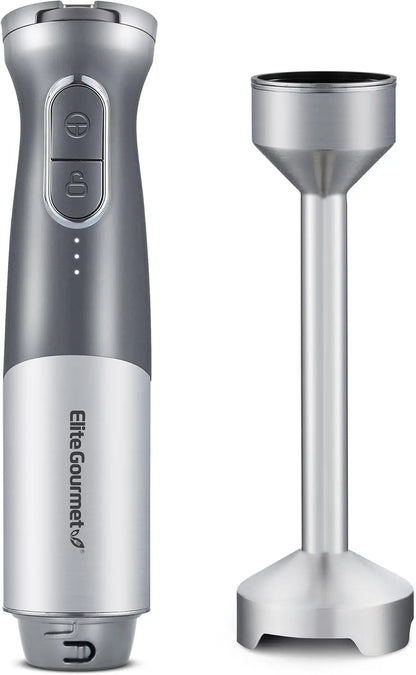 EHB1300 Cordless Hand Blender, Rechargeable Stick Mixer with Stainless Steel Blades, One-Touch Power, Portable, Charcoal Grey