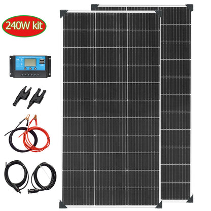 18V Solar Panel 1200W 600W Waterproof Monocrystalline Best Solar Panel 1- 10pcs 120W China Charging Camping RV Boat battery Home
