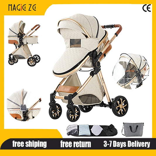 Portable Baby Stroller  2-in-1 Pram Foldable Pushchair Lightweight Travel System Buggy Newborn New Model Carriage
