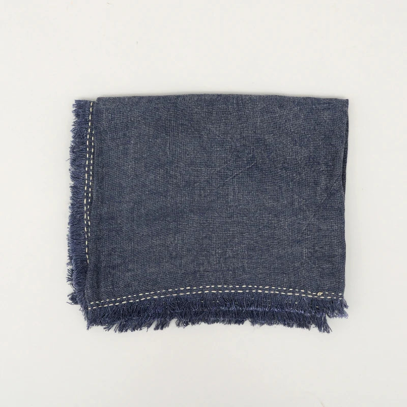 Stonewashed Linen Woven Throw Blanket with Fringe – 52X68