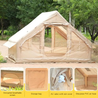 Inflatable Tent for Camping4/6 Person Blow Up Air Glamping Room Tent House with Stove