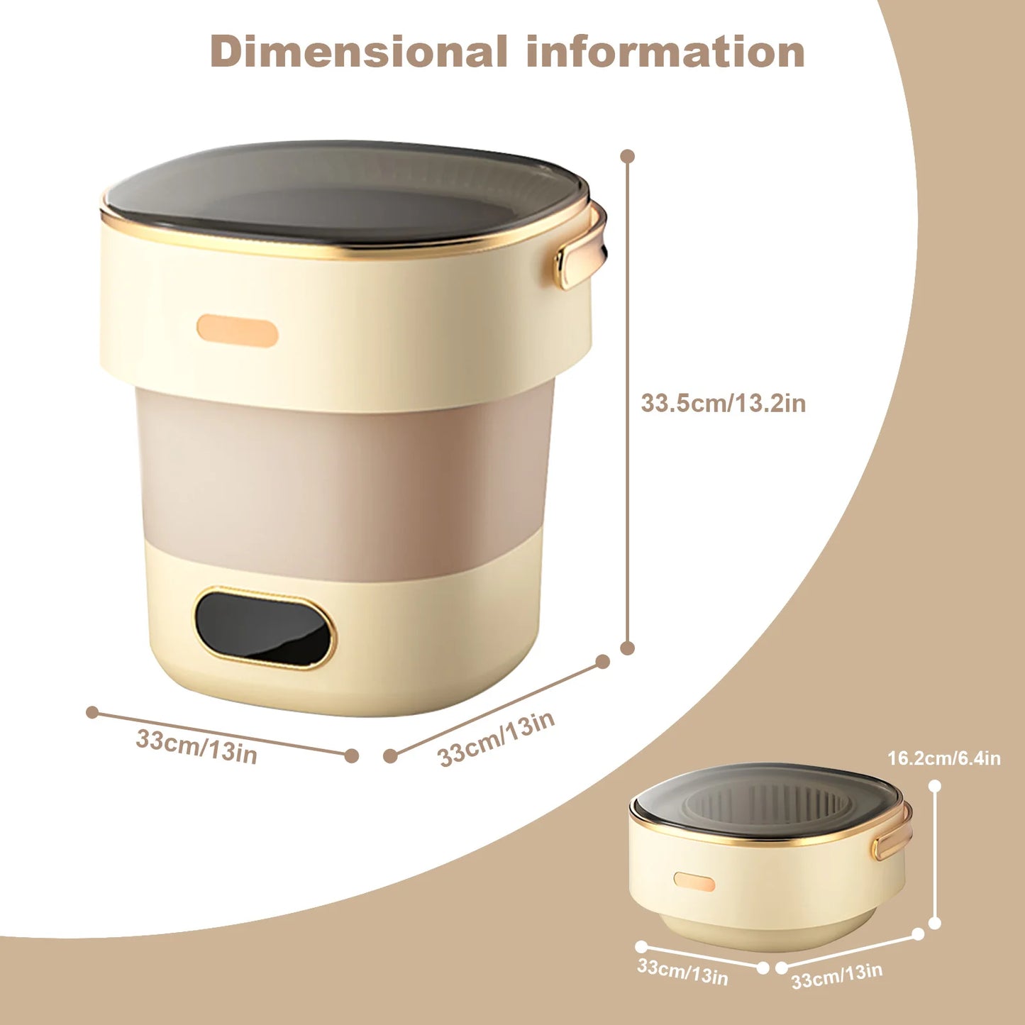 Portable Washing Machine With Spin Dryer, Fully Automatic 13L Folding Mini Washing Machine For Underwear, Baby Clothes Cleaning