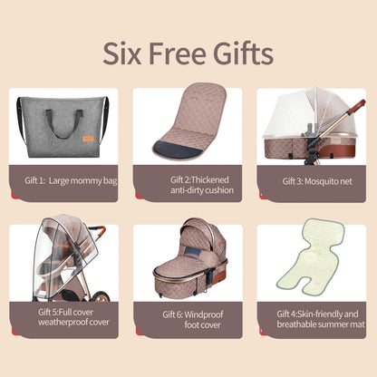 All-in-One Luxury Pram: Vista 3-in-1 Stroller with Reversible Parent-Facing Seat & High Landscape